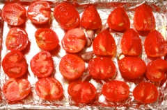 tray of tomatoes ready to roast